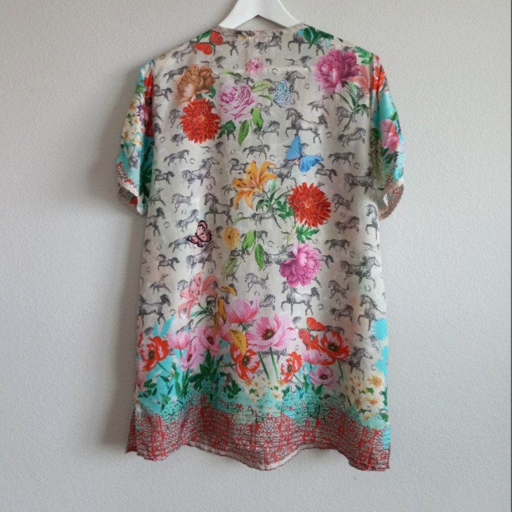 Johnny Was Lace Garden Mai Silk Tunic S - Picture 7 of 16